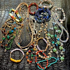 Beautiful various pieces of jewelry.